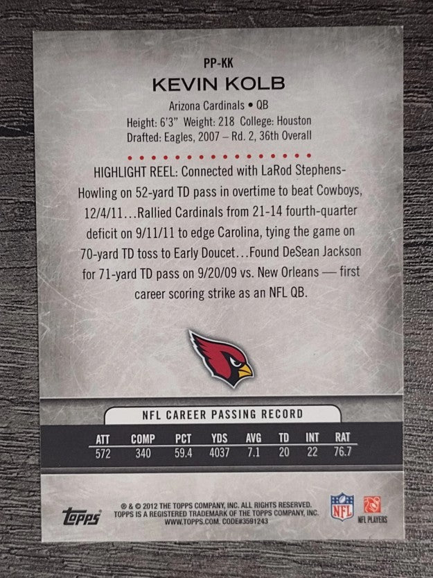2012 Topps Prolific Playmakers #PPKK Kevin Kolb