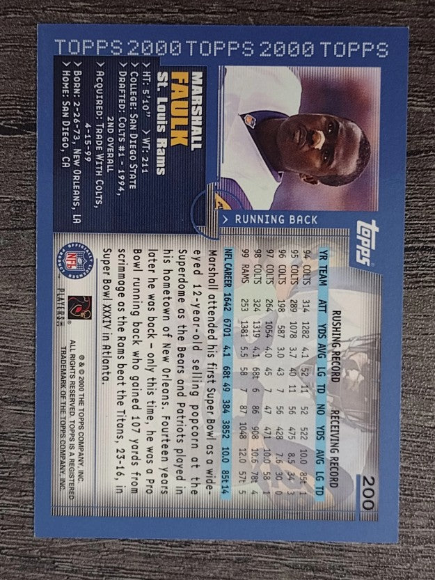 2000 Topps #200 Marshall Faulk