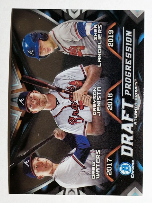 2019 Bowman Chrome Draft Progression Drew Waters/Greyson Jenista/Shea Langeliers