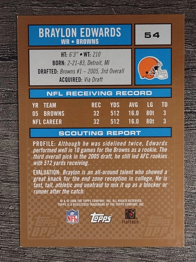2006 Topps Draft Picks and Prospects #54 Braylon Edwards