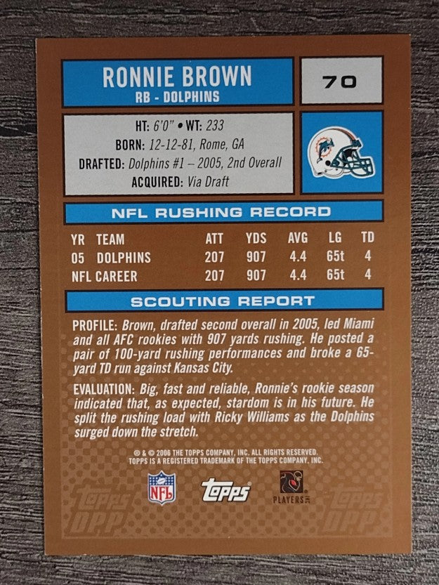 2006 Topps Draft Picks and Prospects #70 Ronnie Brown