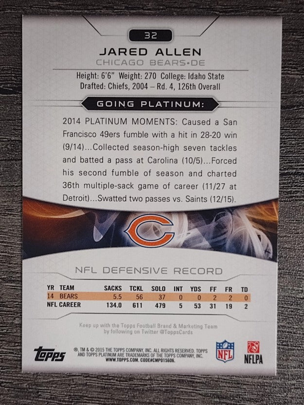2015 Topps Platinum #32 Jared Allen