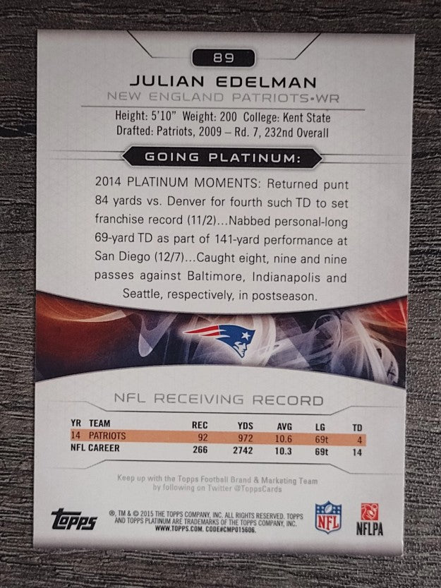 2015 Topps Platinum #89 Julian Edelman