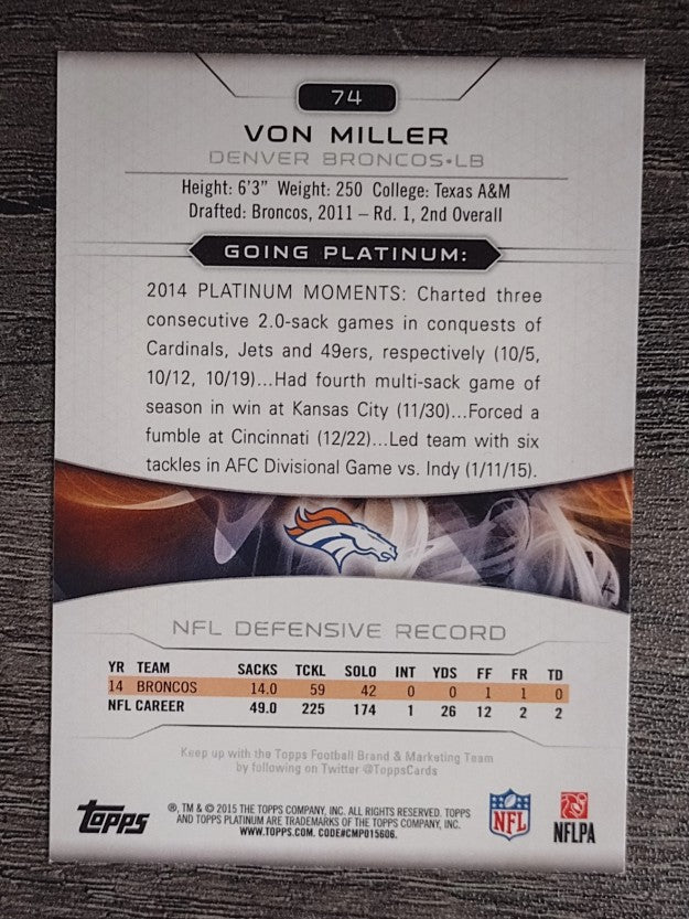 2015 Topps Platinum #74 Von Miller