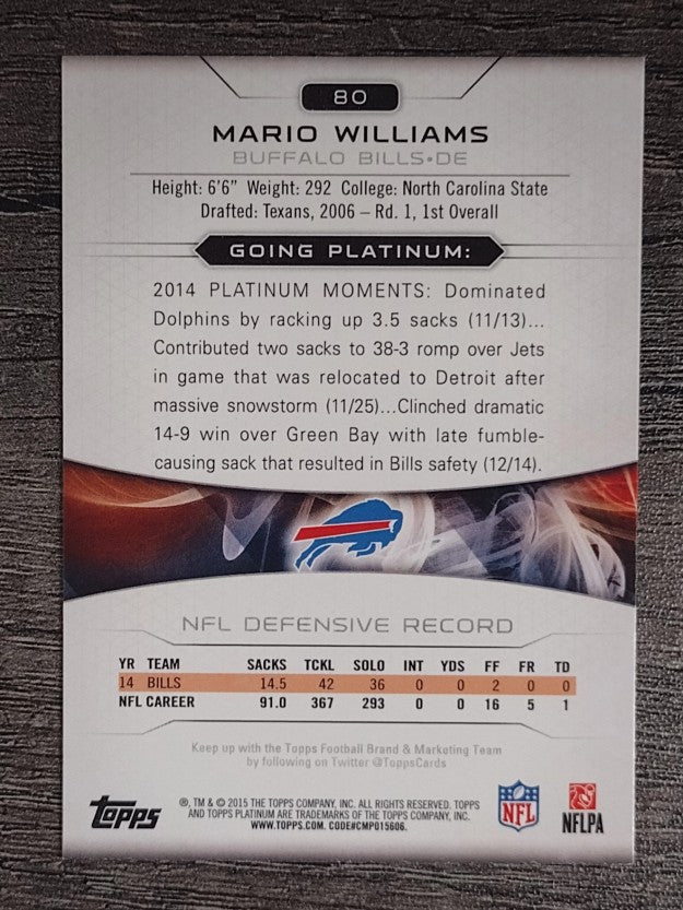 2015 Topps Platinum #80 Mario Williams