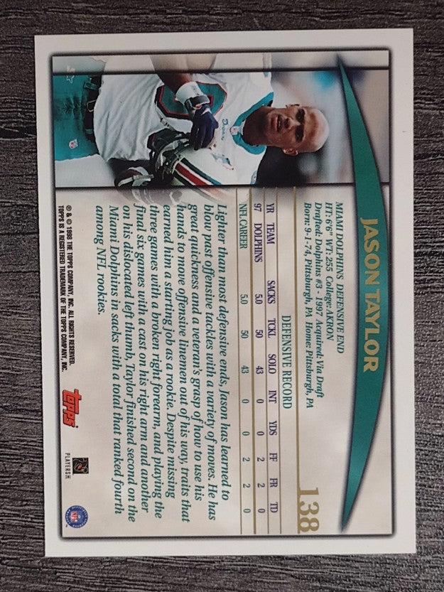 1998 Topps #138 Jason Taylor