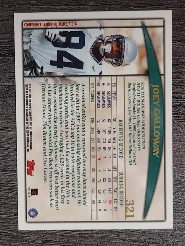 1998 Topps #321 Joey Galloway