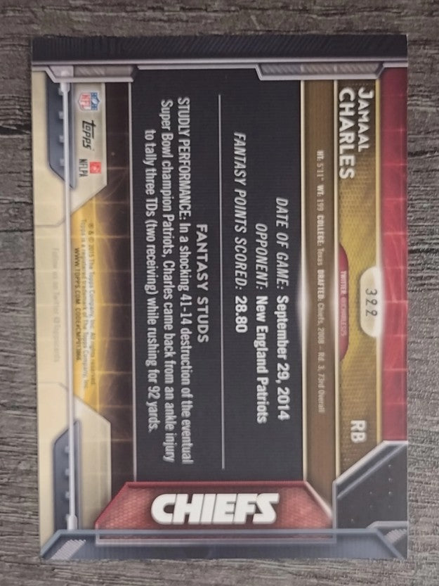 2015 Topps #322 Jamaal Charles FS