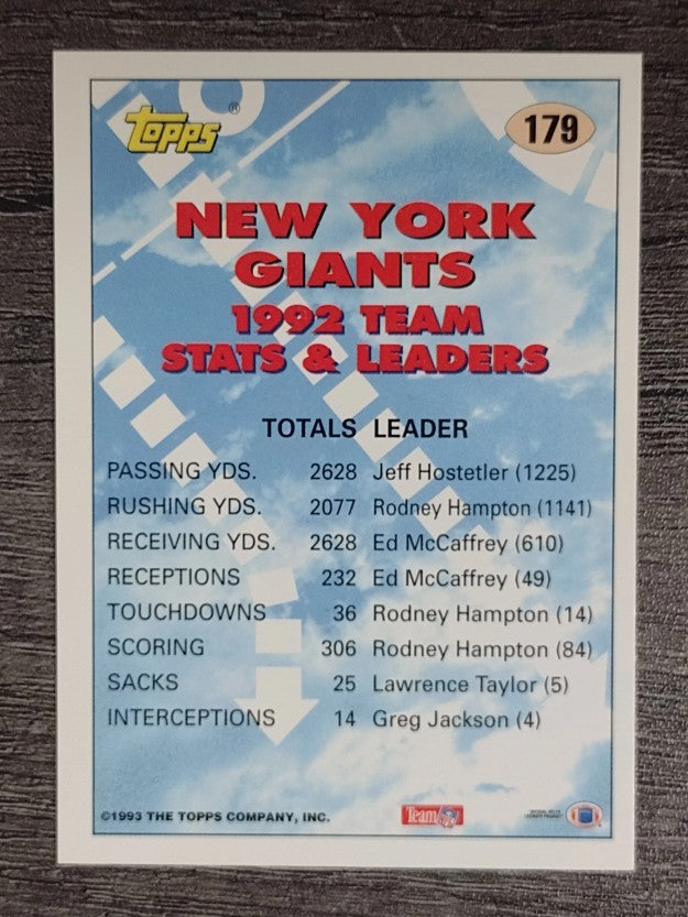 1993 Topps #179 Rodney Hampton TL