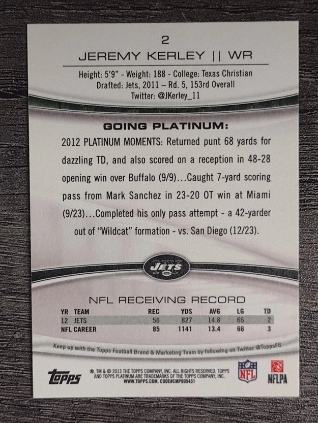 2013 Topps Platinum #2 Jeremy Kerley