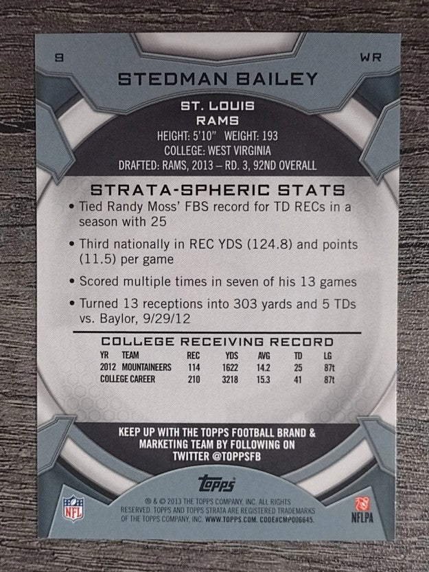 2013 Topps Strata Retail #9 Stedman Bailey RC