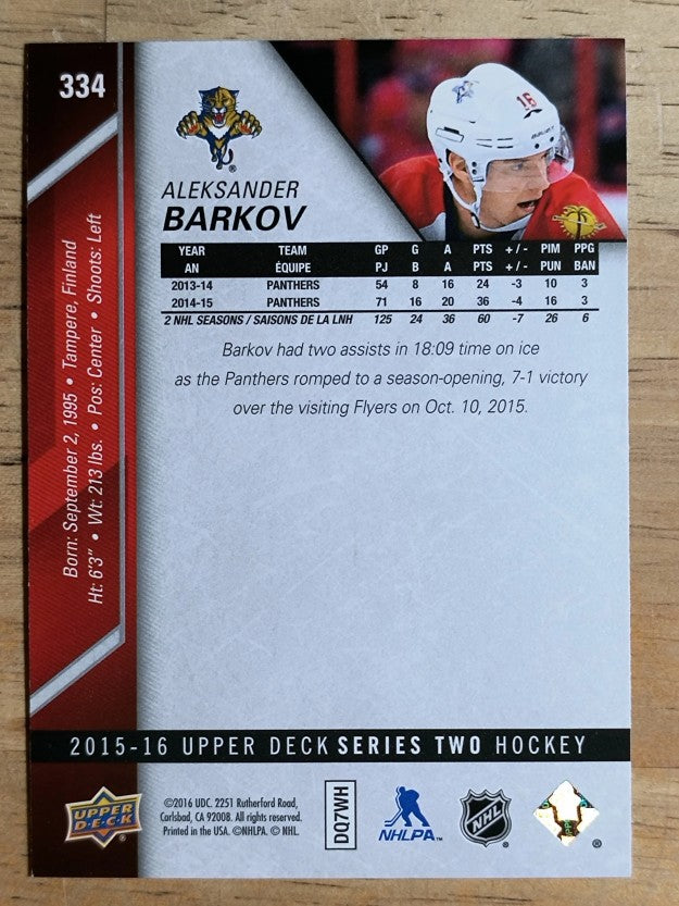 2015-16 Upper Deck #334 Aleksander Barkov