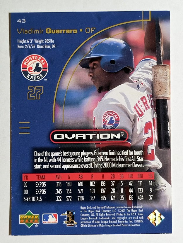 2001 Upper Deck Ovation #43 Vladimir Guerrero