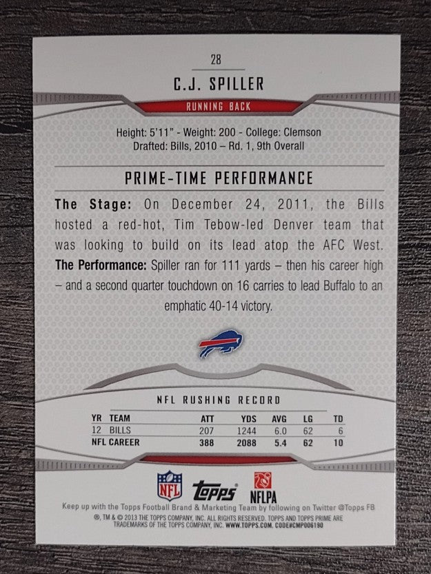 2013 Topps Prime Retail #28 C.J. Spiller