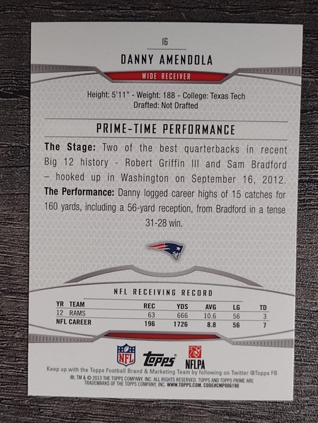 2013 Topps Prime Retail #16 Danny Amendola