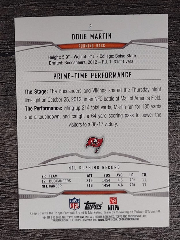 2013 Topps Prime Retail #8 Doug Martin