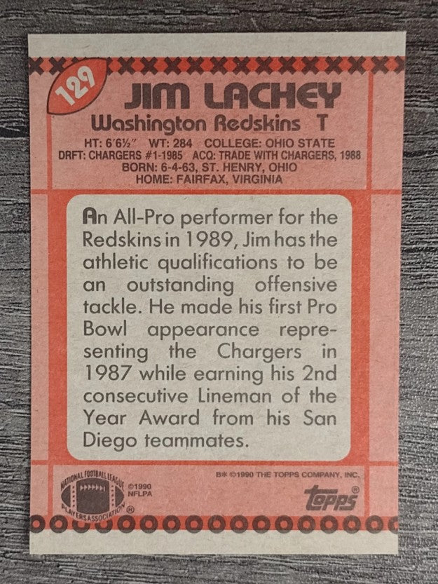 1990 Topps #129 Jim Lachey