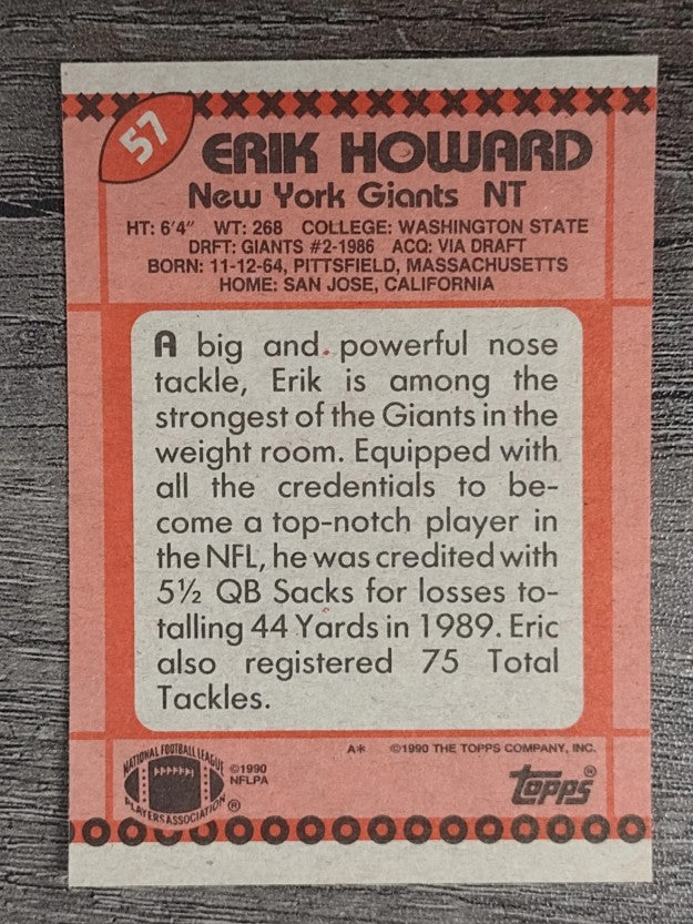 1990 Topps #57 Erik Howard