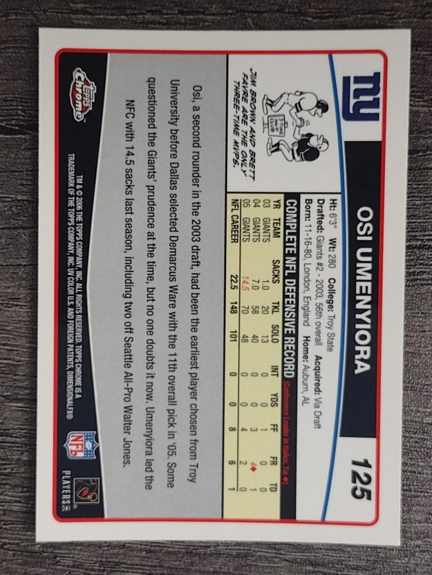 2006 Topps Chrome #125 Osi Umenyiora