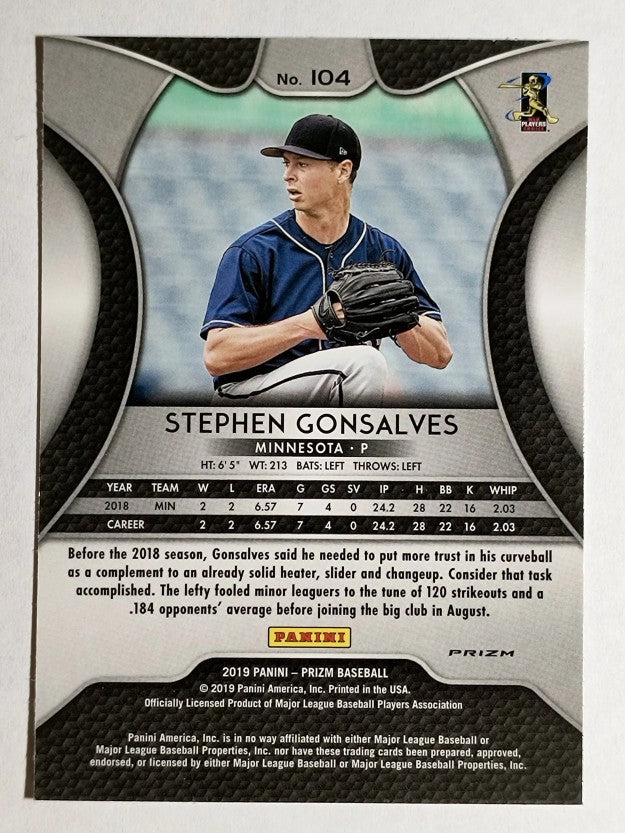 2019 Panini Prizm Prizms Red White and Blue #104 Stephen Gonsalves