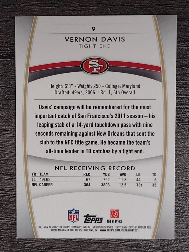 2012 Topps Platinum #9 Vernon Davis