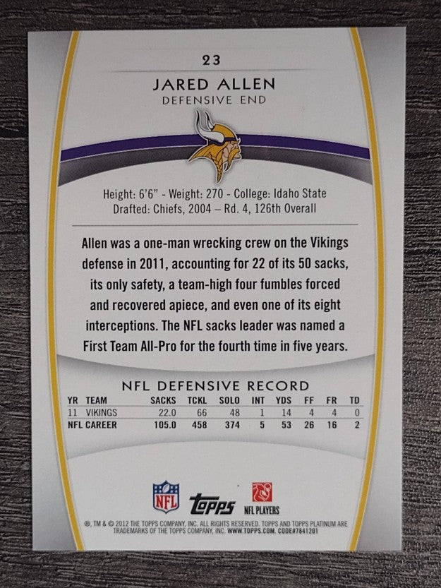 2012 Topps Platinum #23 Jared Allen