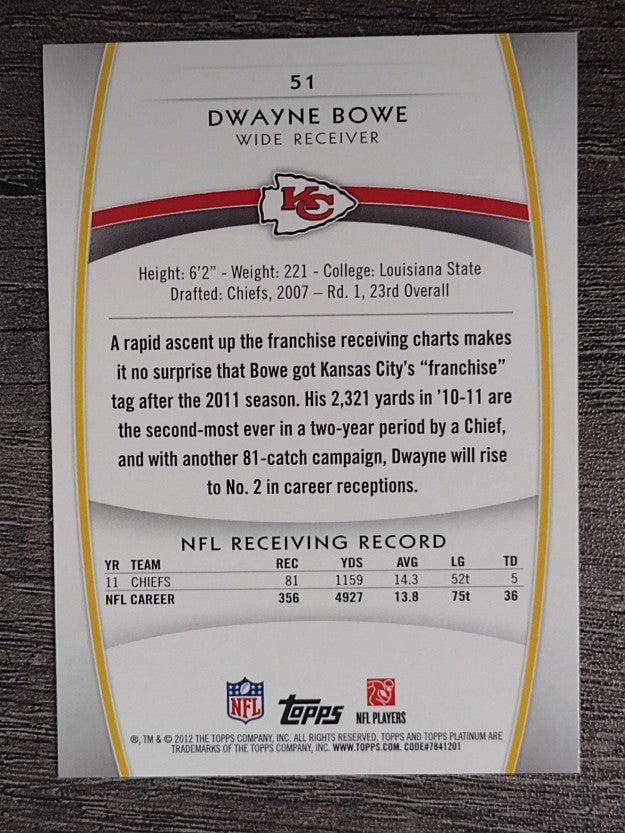 2012 Topps Platinum #51 Dwayne Bowe