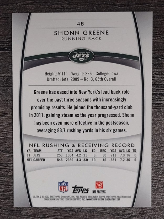 2012 Topps Platinum #48 Shonn Greene