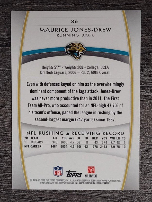 2012 Topps Platinum #86 Maurice Jones-Drew