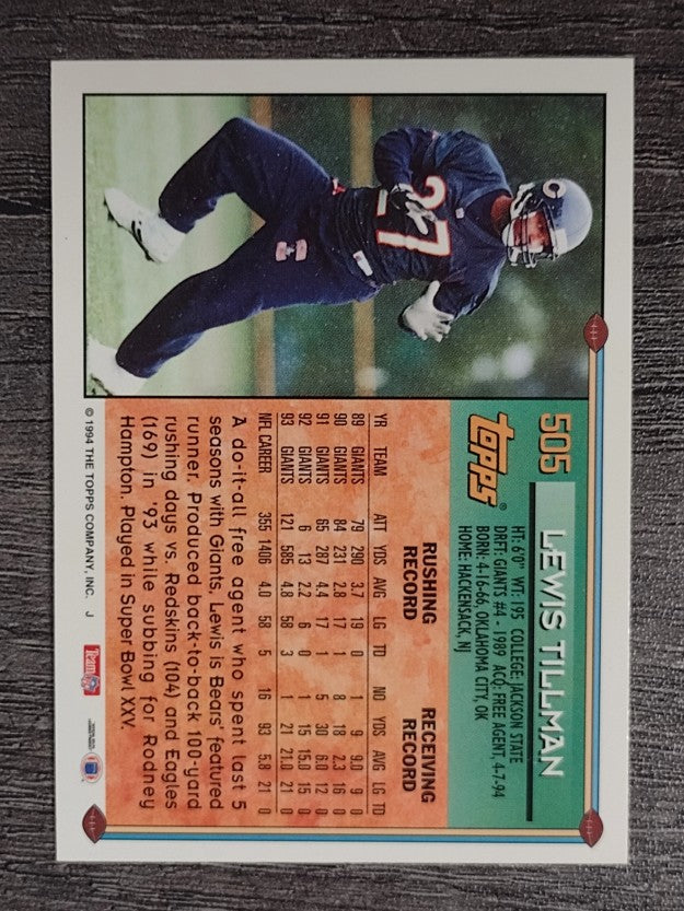 1994 Topps #505 Lewis Tillman