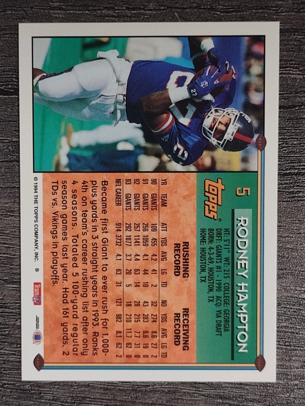 1994 Topps #5 Rodney Hampton