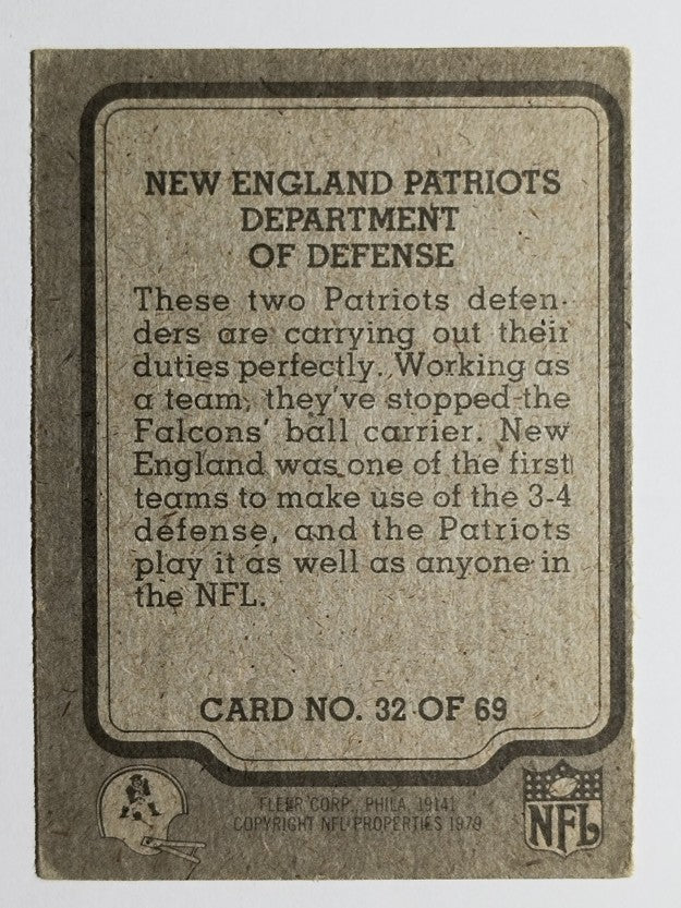 1979 Fleer Team Action #32 New England Patriots (POOR)