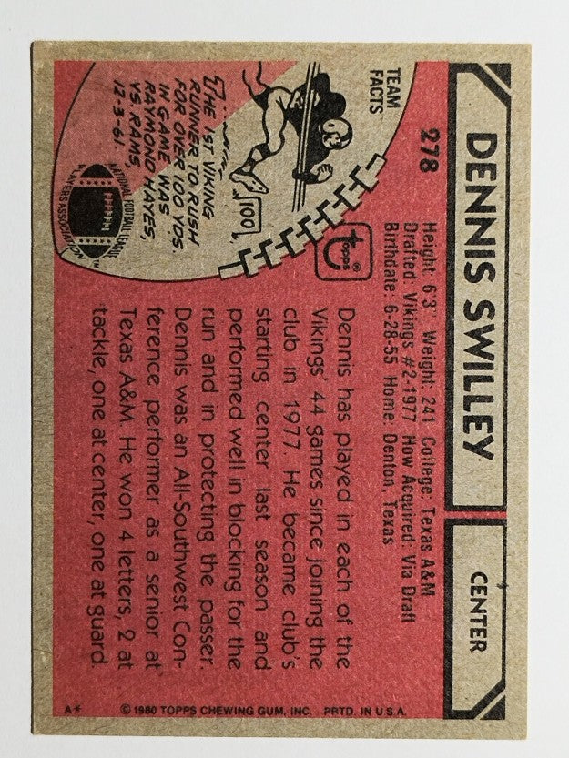 1980 Topps #278 Dennis Swilley (VG)