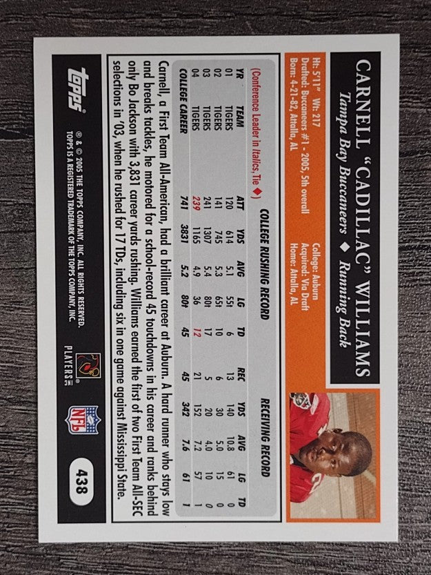 2005 Topps #438 Cadillac Williams RC