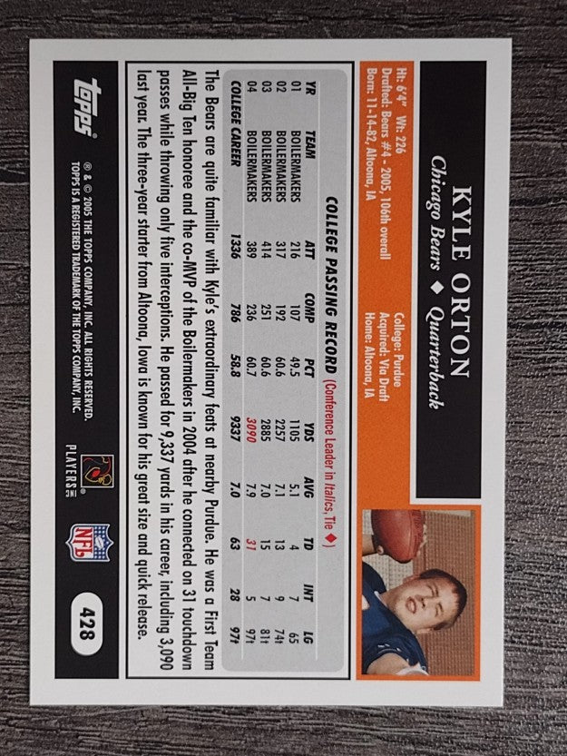 2005 Topps #428 Kyle Orton RC