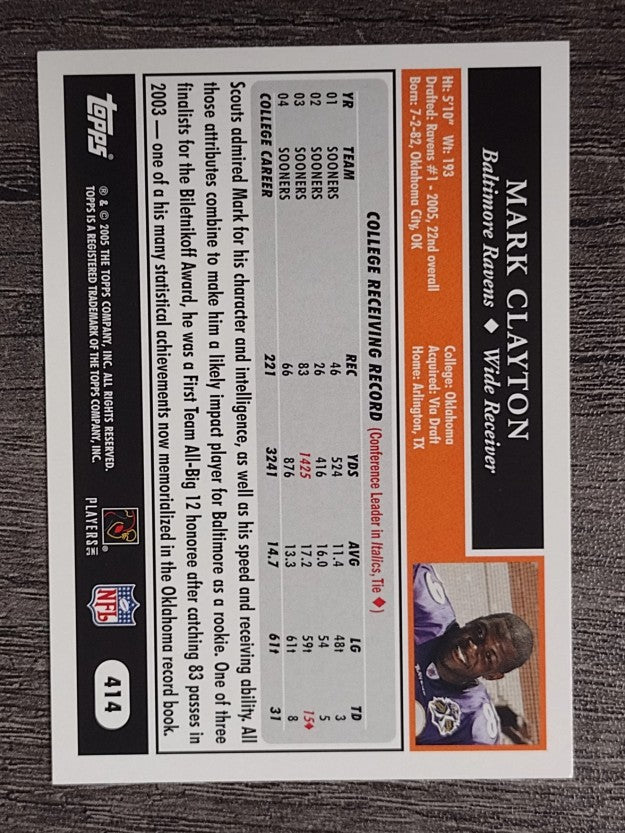 2005 Topps #414 Mark Clayton RC