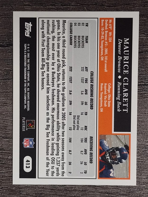 2005 Topps #413 Maurice Clarett