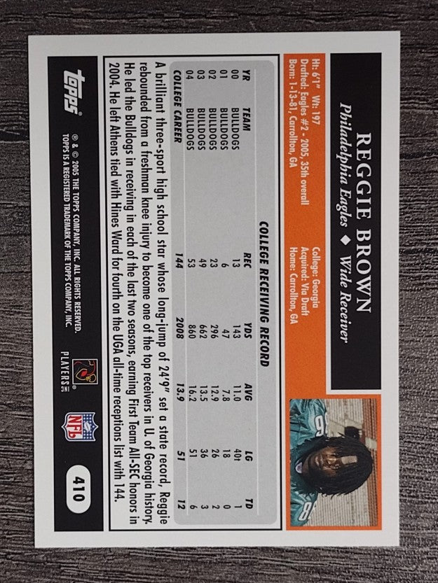 2005 Topps #410 Reggie Brown RC