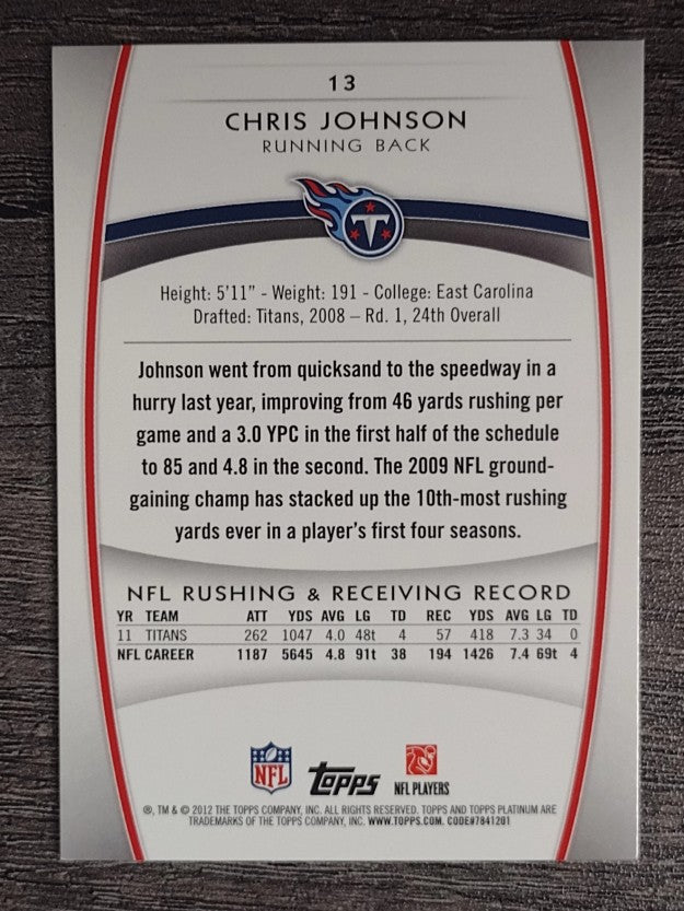 2012 Topps Platinum Red #13 Chris Johnson