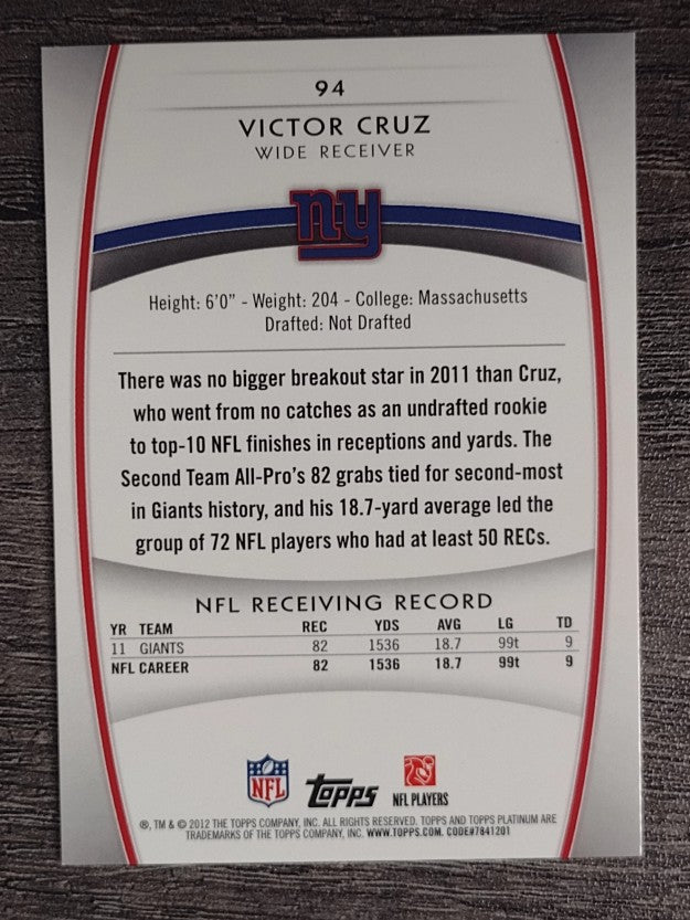 2012 Topps Platinum Red #94 Victor Cruz