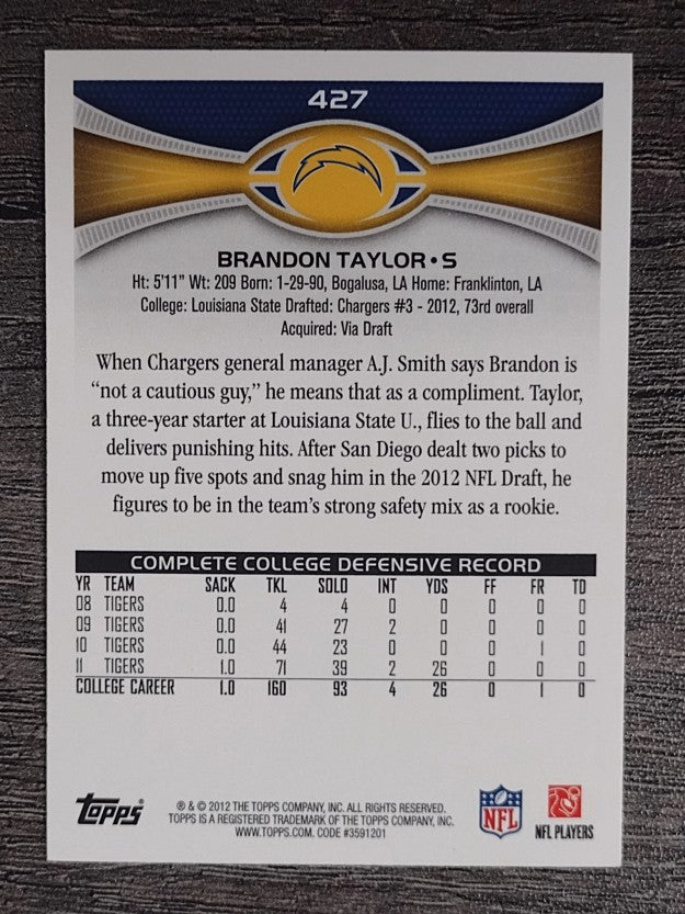 2012 Topps #427 Brandon Taylor RC