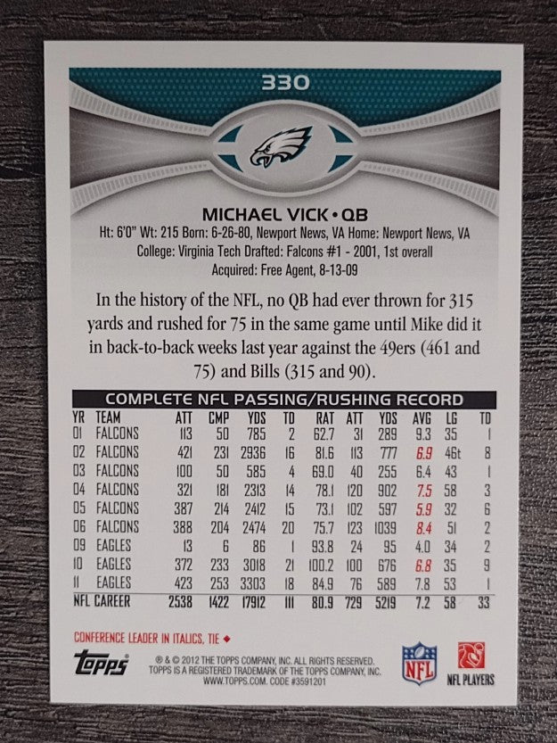 2012 Topps #330 Michael Vick