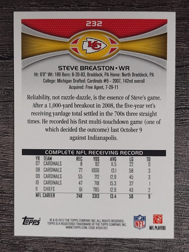 2012 Topps #232 Steve Breaston