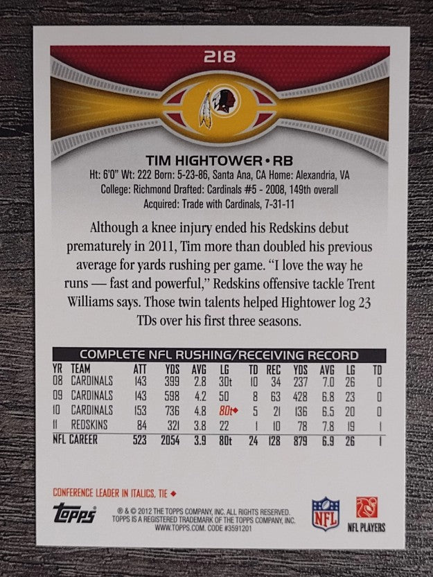 2012 Topps #218 Tim Hightower