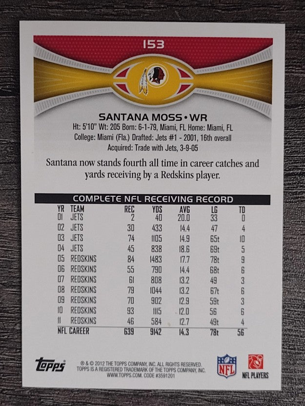 2012 Topps #153 Santana Moss