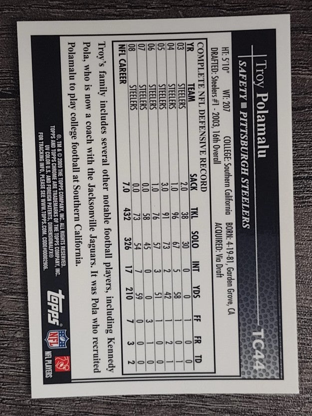 2009 Topps Chrome #TC44 Troy Polamalu