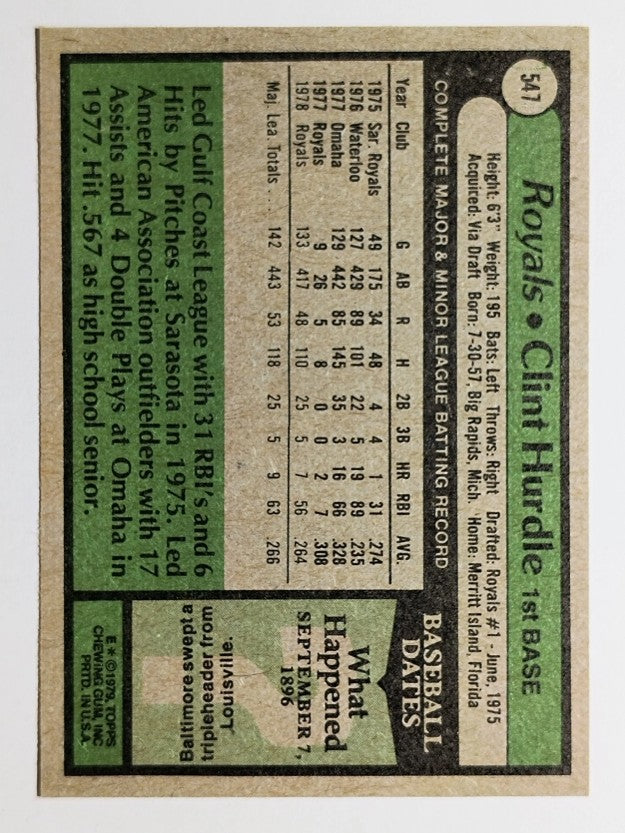 1979 Topps #547 Clint Hurdle (NM)