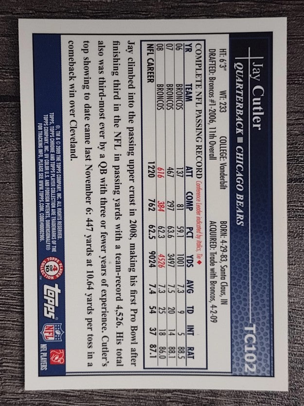 2009 Topps Chrome #TC102 Jay Cutler