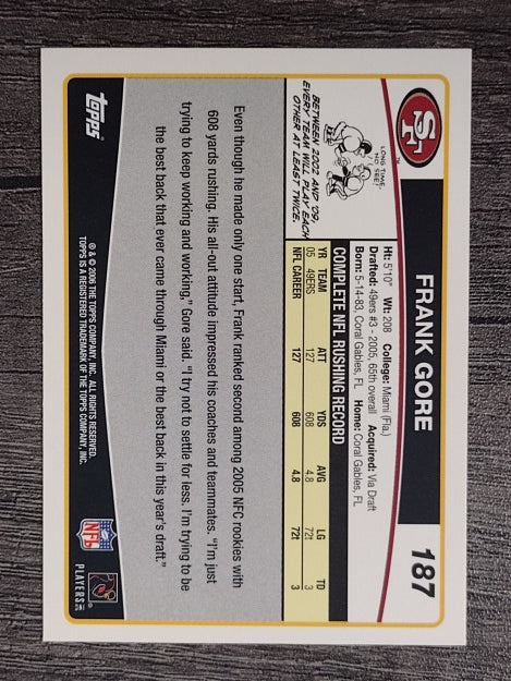 2006 Topps #187 Frank Gore