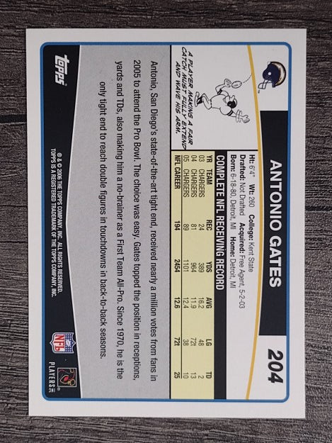 2006 Topps #204 Antonio Gates
